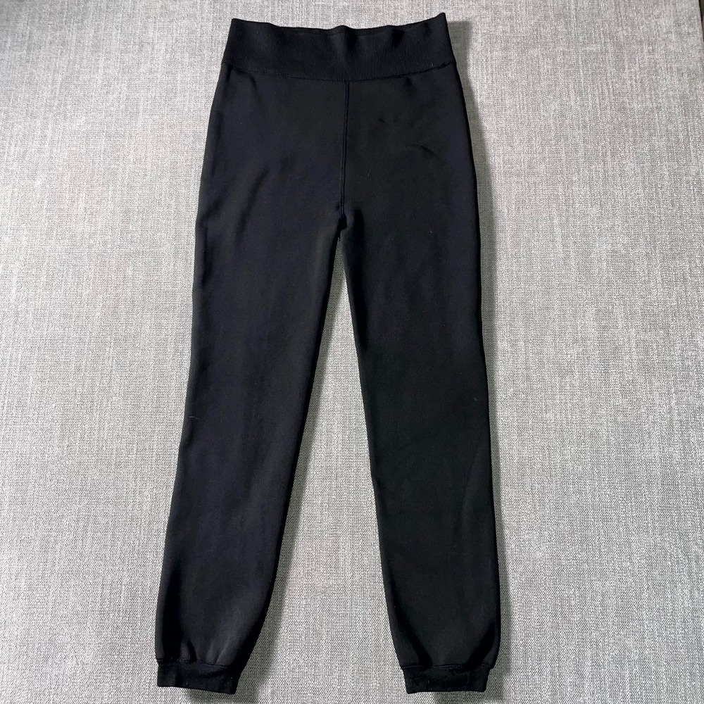 Free Country Leggings Womens L/XL Black Faux Fur Lined Wide Stretch Tapered Leg